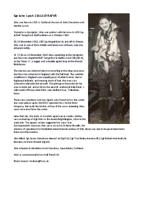 A preview of a PDF biography for Lynch, John
